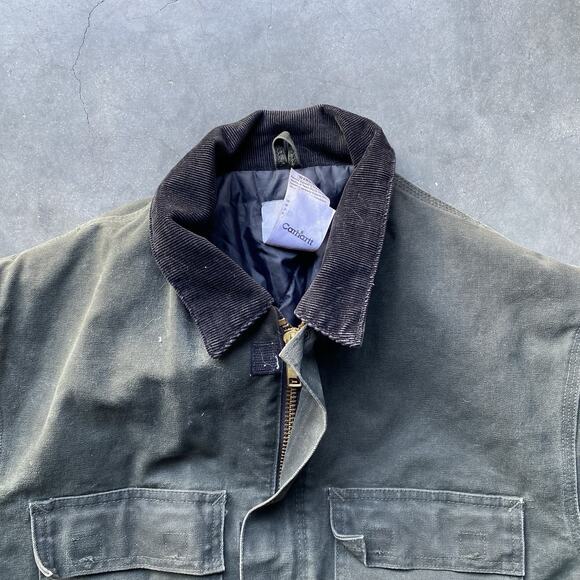 Carhartt Men's Arctic Quilt Lined Sandstone Work Chore Coat Jacket Green - Picture 2 of 6